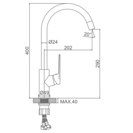 Accoona A4512 kitchen mixer, one -leaf, with a nut, chrome-3