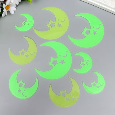 Sticker phosphorus plastic "months" set 9 pcs MIX 17x12 cm