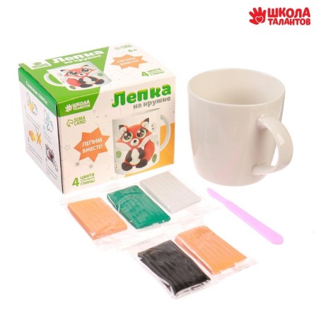 Set for creativity. Mug for decorating polymer clay "Fun Fox" 300 ml-2