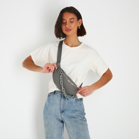 Lightning waist bag, gray color-7