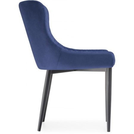 Stool on a metal -steamer Teo Metal/velor, painted metal/blue 53x62x81 cm-2
