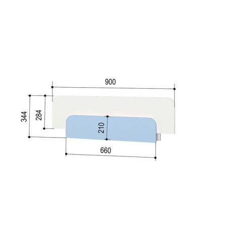 Safish sinuspine, 900 × 50 × 350 mm, Elsa oak color / Blue-1