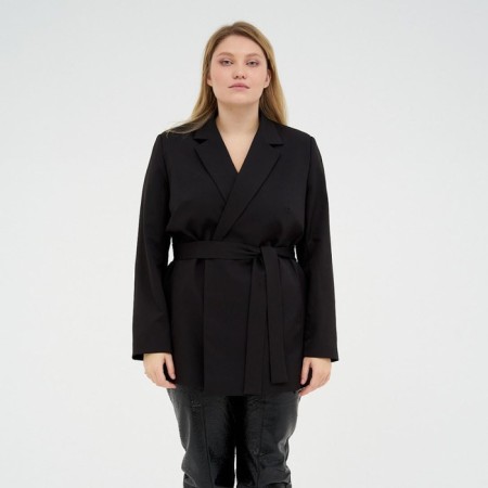 Women's jacket with a Mist Plus-Size belt, size 52, black color-4