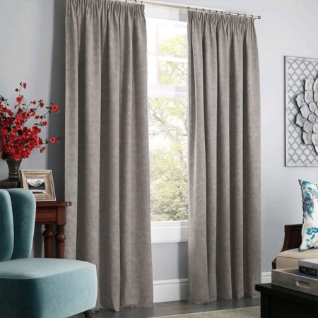 Set of curtains "Soft", size 240 x 270 cm - 2 pcs, grab - 2 pcs, light - gray
