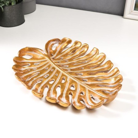Souvenir Polystone stand "Big gold palm sheet" 4x22.5x30.5 cm