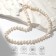 Beads "River Pearls" transverse oval, white color, 45cm