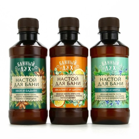 Gift set of Bann Spirit "with a light steam", a bath infusion, 3x250 ml, New Year-2