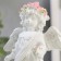 Polystone souvenir "Snowty angel in a lace outfit, with a rose" 12x10.5x4.3 cm