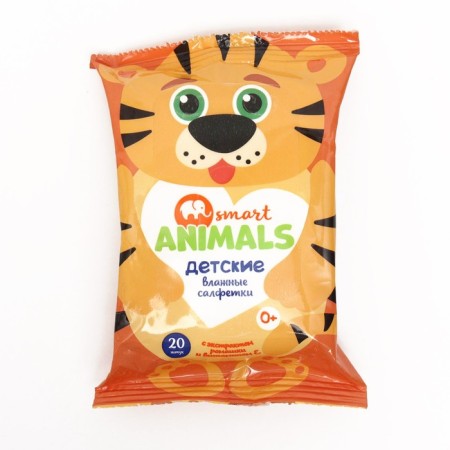 Wet napkins Smart Animals No. 20 Children with chamomile and vitamin E mix