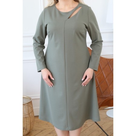 Women's dress, size 62, khaki color-1