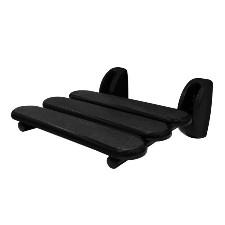Hinged seat for shower, 38.2x36x16 cm, black