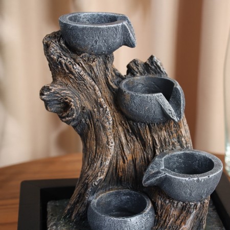 Fountain "Stone tubes on a tree" 27x23 cm (with backlight, without ball)-1