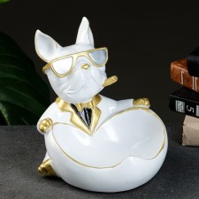Buldog Candy Candlestone stand is white, 20x18x21cm