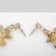 Earrings with rhinestones "frog" kids, lilac-white color in gold