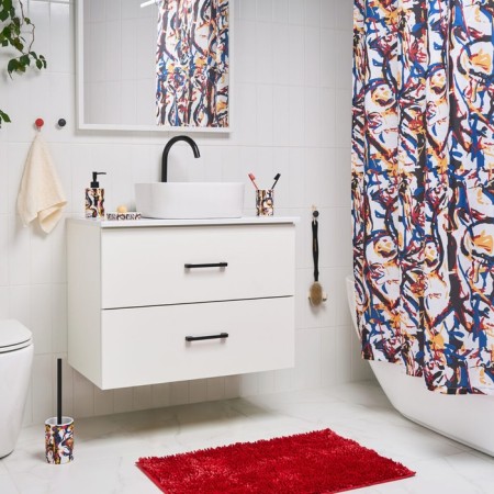 EXPRESSIA soft mat for a bathroom 50x80 cm, red color-2
