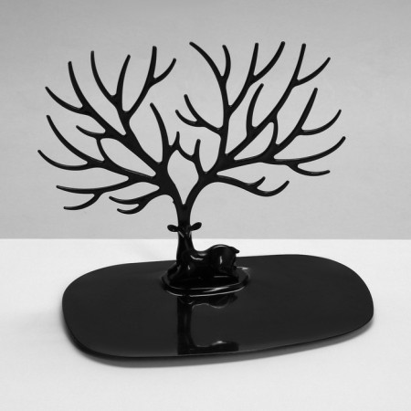 Stand for jewelry "Deer Mini", 17.1 × 10.2 × 15 cm, rectangular base, black color-1