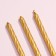 Candles for the cake "Classic" with a stand, 13 cm, 6 pcs, golden
