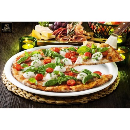 Porcelain dish for pizza Wilmax, d = 35.5 cm, white color-1