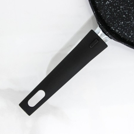 Pancake pan, d = 20 cm, plastic handle, anti -stick coating, dark marble color-3