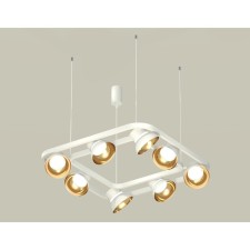 Комплект подвесного поворотного светильника Ambrella light, Traditional DIY, XB9177081, GX53, цвет белый песок, золото желтое полированное, прозрачный