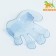 Rubber massage brush on hand, blue
