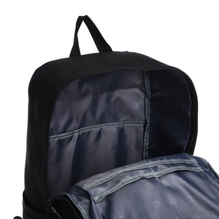 Youth backpack, Fulldorn, classic, lightning department, 2 external pockets, black color-3