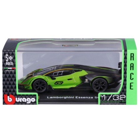 Racing machine BBURAGO Lamborghini Essenza SCV12, Die-Cast, 1:32, Green color-10