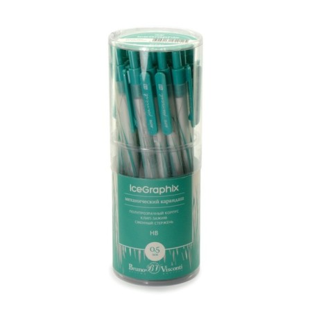 Mechanical pencil 0.5 mm BrunovisConti. Icegraphix "grass", NV, plastic case-1