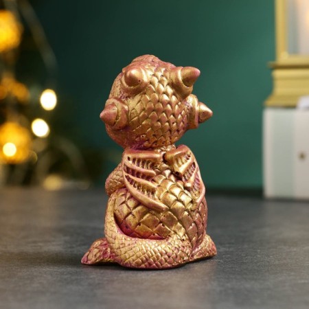 Figure "Dragon Dark" burgundy with gilding, 8cm-2
