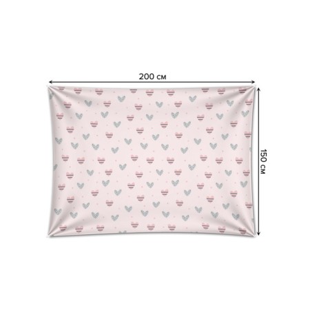 Decorative panel with photo printing "Heart in strip", horizontal, size 150x200 cm-1