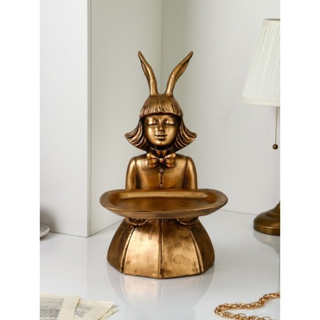 Steam for the little things "Girl", polystone, 51 cm, color gold-2