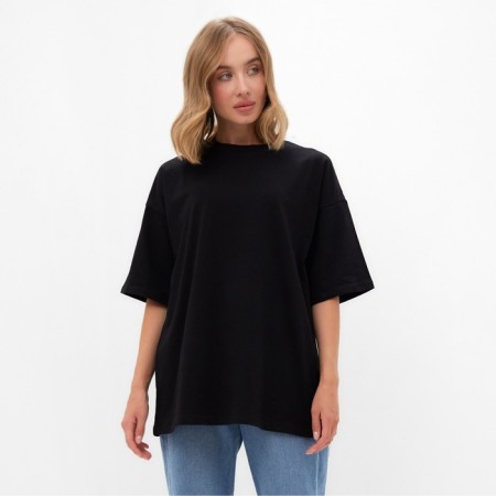 Women's T-shirt Basic Line Black Black, Rr. 42