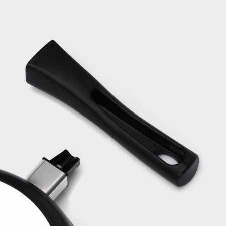 Pan "Tradition", D = 22 cm, glass cover, removable handle, anti -stick coating, black color-5