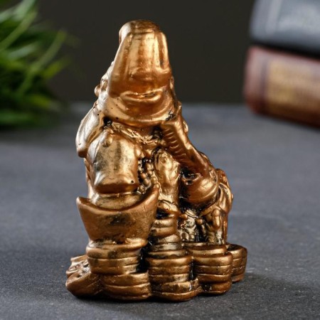 Figure "Elephant with an elephant on money" bronze, 7x10x6cm-3