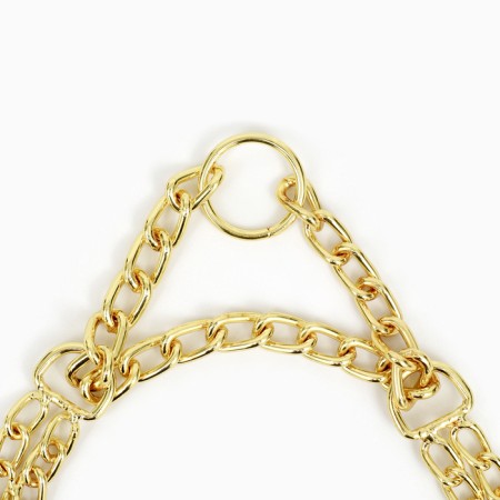 Collar - half -storage of two -rowing metal, 40 cm, wire thickness 2 mm, golden-5