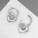 Earrings Metal "Heart" rhythm, silver color