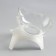 The bowl is transparent on a white stand 10 x 12 x 13.5 cm