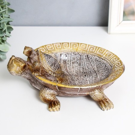 Souvenir Polystone stand "Turtle Ground" patterns on color carapace 22x25x9 cm-1