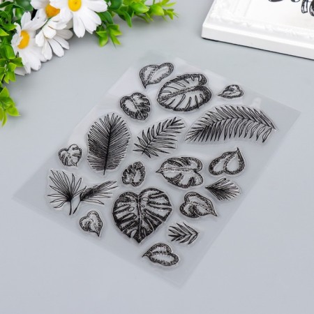 Stamp for creativity Silicon "Palm leaves" 18x14 cm-1