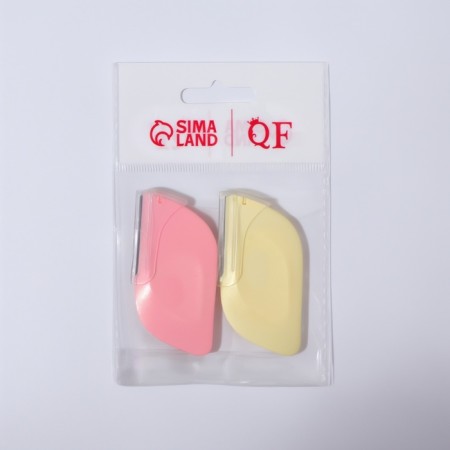 A razor for eyebrow correction, 6.5 × 3.5 cm, set - 2 pcs, pink/yellow color-4