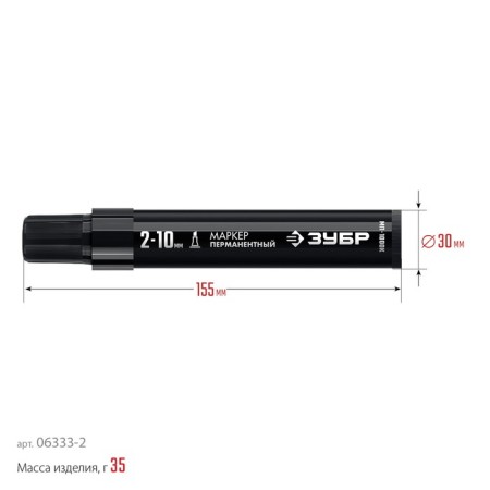 Marker bison MP-1000k 06333-2, permanent, wedge-shaped, 2-10 mm, black-3