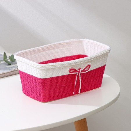 Kashpo for flowers wicker "bow", 23.5 × 12.5 × 10.5 cm, rectangle, color mix-2