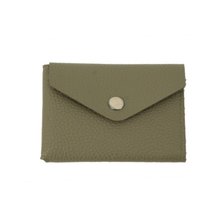 Cartholder, genuine leather, olive 10x8.5x1.5 cm