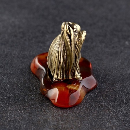 Souvenir "Yorkshire Terrier", brass, amber-3