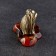 Souvenir "Yorkshire Terrier", brass, amber