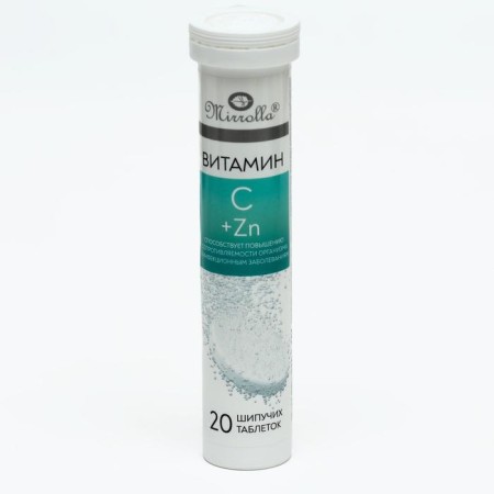 Vitamin C 500 mg + zinc mirrolla, for the immune system, 20 sparkling tablets