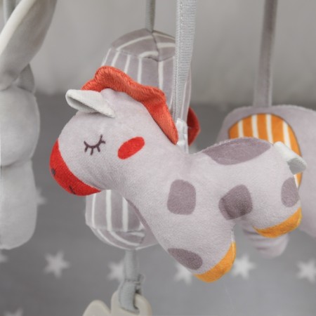 Suspension - Bonnie's Carousel rattle, rubberle, on a crib, stroller, crumb me-8