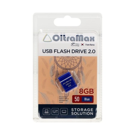 OLTRAMAX 50, 8 GB, USB2.0 flash drive, Thu up to 15 MB/s, PLO up to 8 Mb/s, blue-1