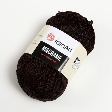 Yarn "Macrame Macrama" 100% polyester 130m/90g (157 chocolate)-1