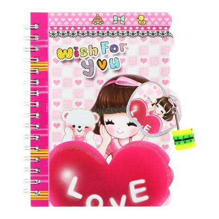 Notebook in a gift box, on a lock A6, 50 sheets, line, anime mix-6